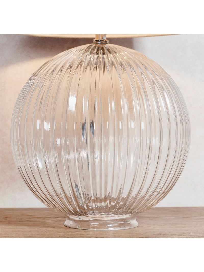 Gallery Home Korella table lamp clear ribbed glass base - British product