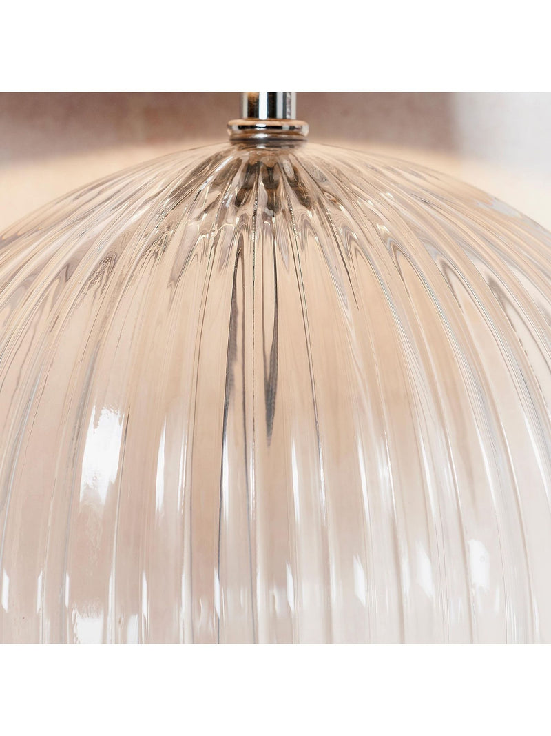 Gallery Home Korella table lamp clear ribbed glass base - British product