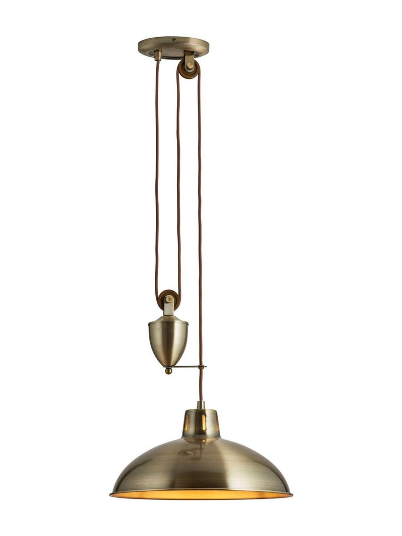 Gallery Home antique brass Polina ceiling pendant light, imported from the UK