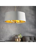 Gallery Home brushed gold Harvey pendant light with white shade (British brand)