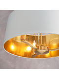 Gallery Home brushed gold Harvey pendant light with white shade (British brand)