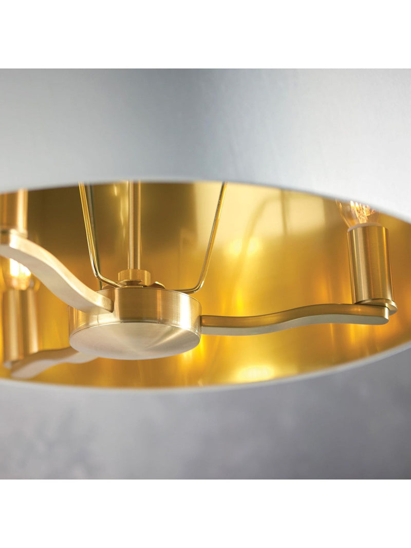 Gallery Home brushed gold Harvey pendant light with white shade (British brand)