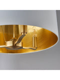 Gallery Home brushed gold Harvey pendant light with white shade (British brand)