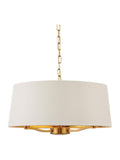 Gallery Home brushed gold Harvey pendant light with white shade (British brand)