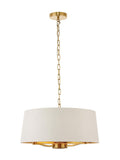 Gallery Home brushed gold Harvey pendant light with white shade (British brand)