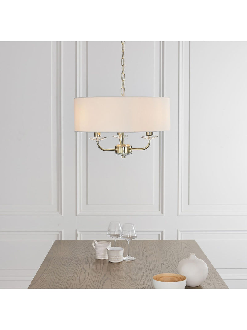 Gallery Home brushed brass 3-light pendant light British product