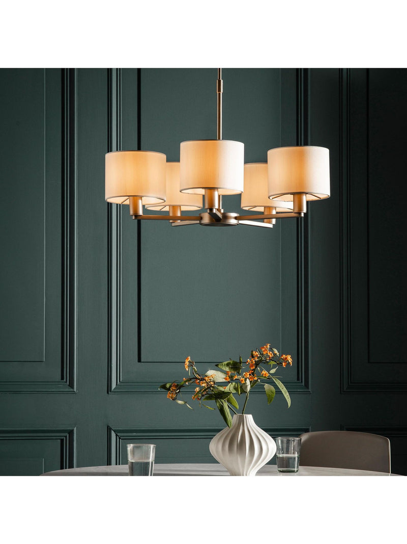 Gallery Home Dalvin matt nickel 5-light pendant (British brand)
