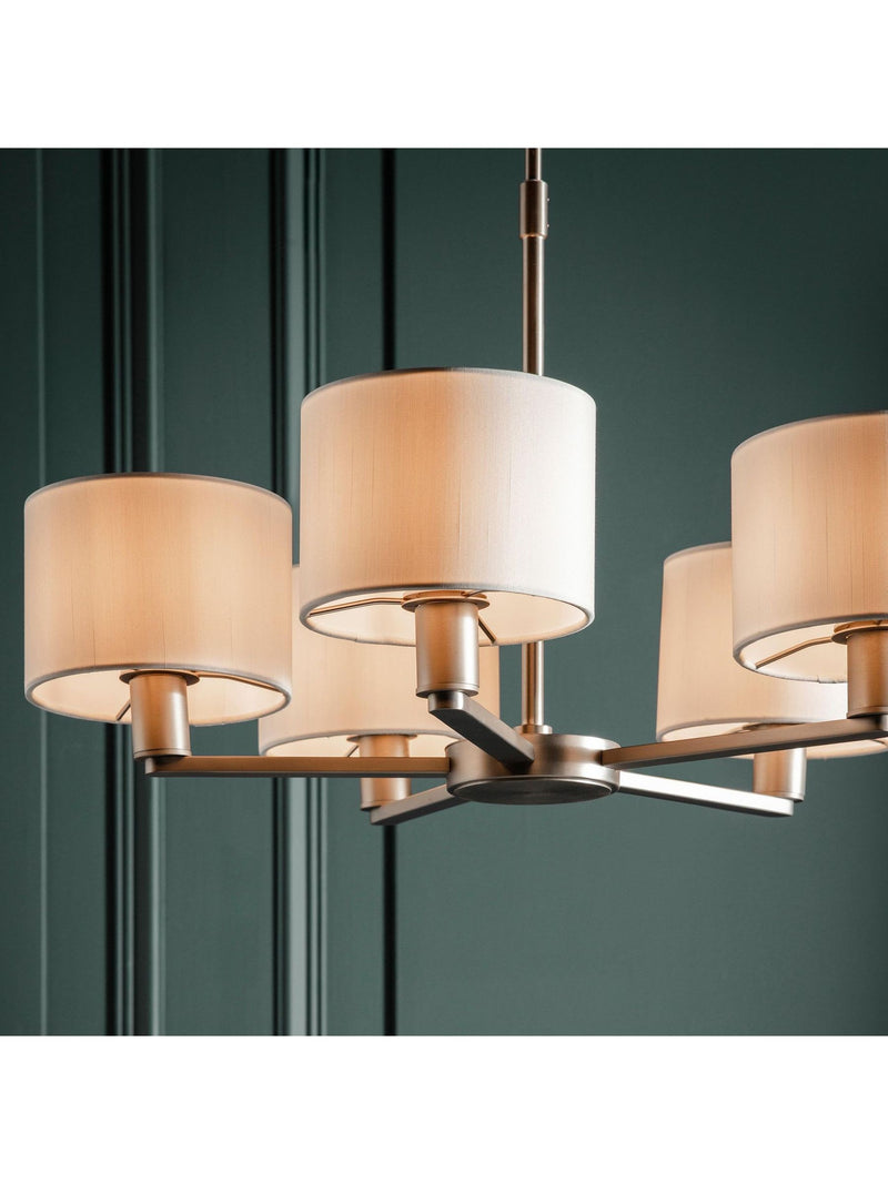 Gallery Home Dalvin matt nickel 5-light pendant (British brand)