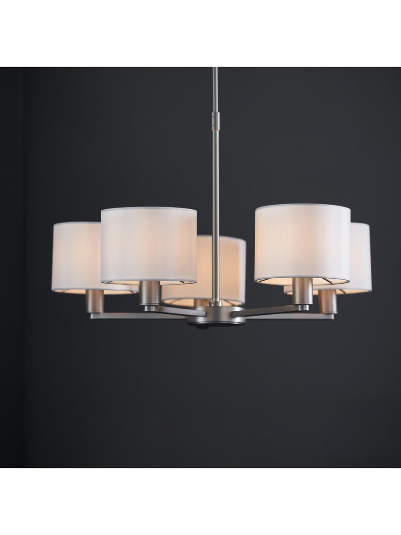 Gallery Home Dalvin matt nickel 5-light pendant (British brand)