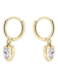 Ted Baker gold tone clear crystal heart huggie earrings 0.7cm width (British brand)