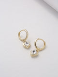 Ted Baker gold tone clear crystal heart huggie earrings 0.7cm width (British brand)