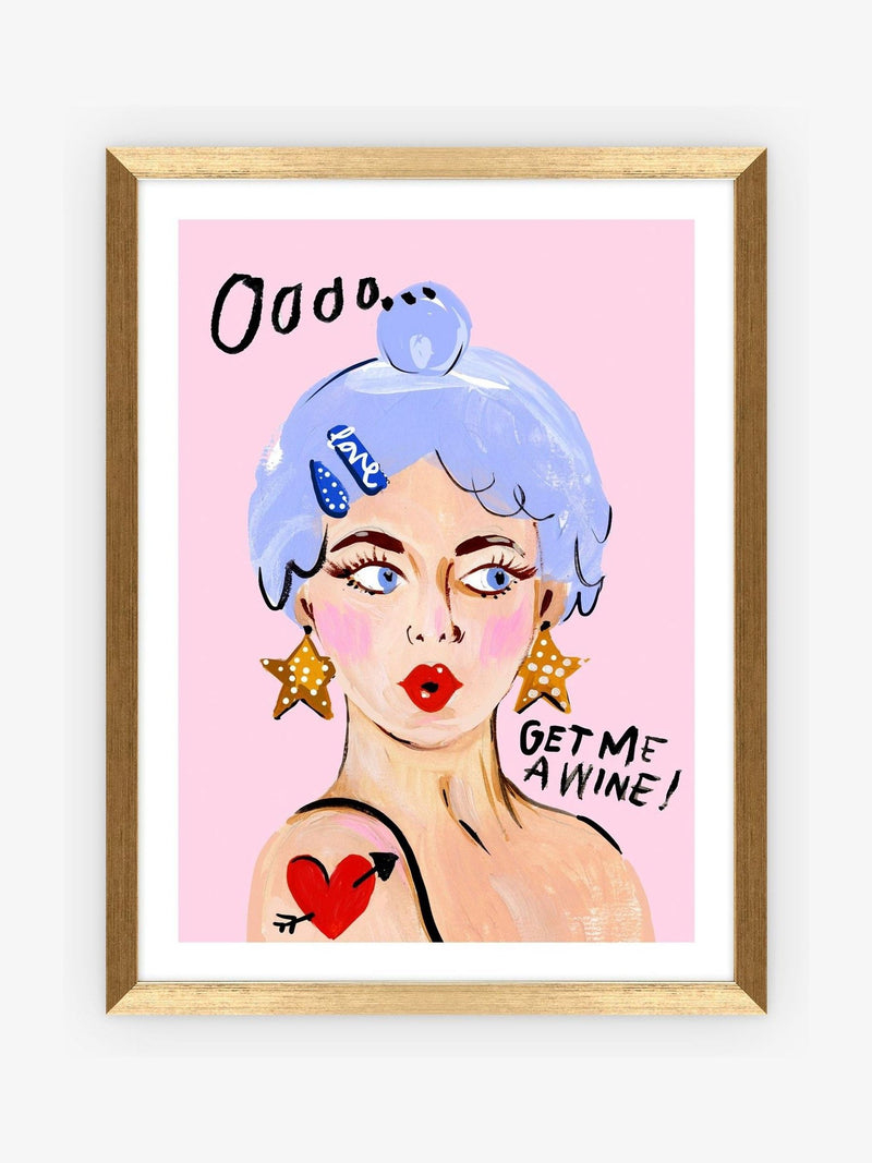Eleanor Bowmer Get Me A Wine framed art 42x32cm - British product