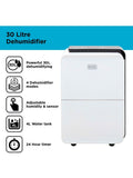 Black & Decker White 30L Dehumidifier - British product
