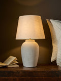 The Set 2 pack grey ecru textured ceramic table lamps (British brand)