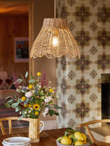 Next FatFace Natural Scalloped Edge Rattan Easy Fit Light Shade 35x35x28cm- Buy online at McGrocer