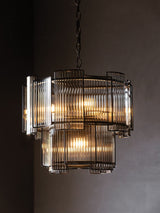 Next Rockett St George Clear Ribbed Glass Loft Chandelier- Buy online at McGrocer