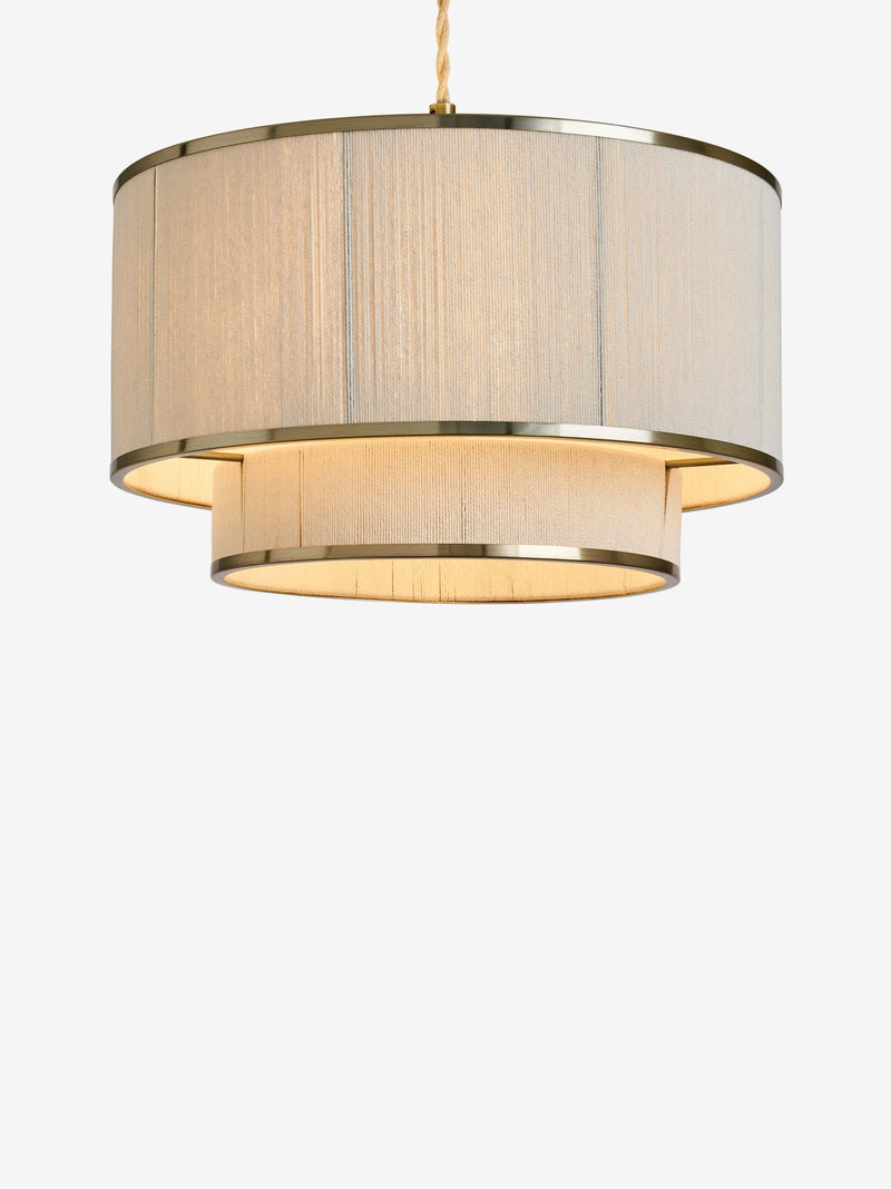 Lipsy cream wrapped two-tier easyfit lamp shade, imported from the UK
