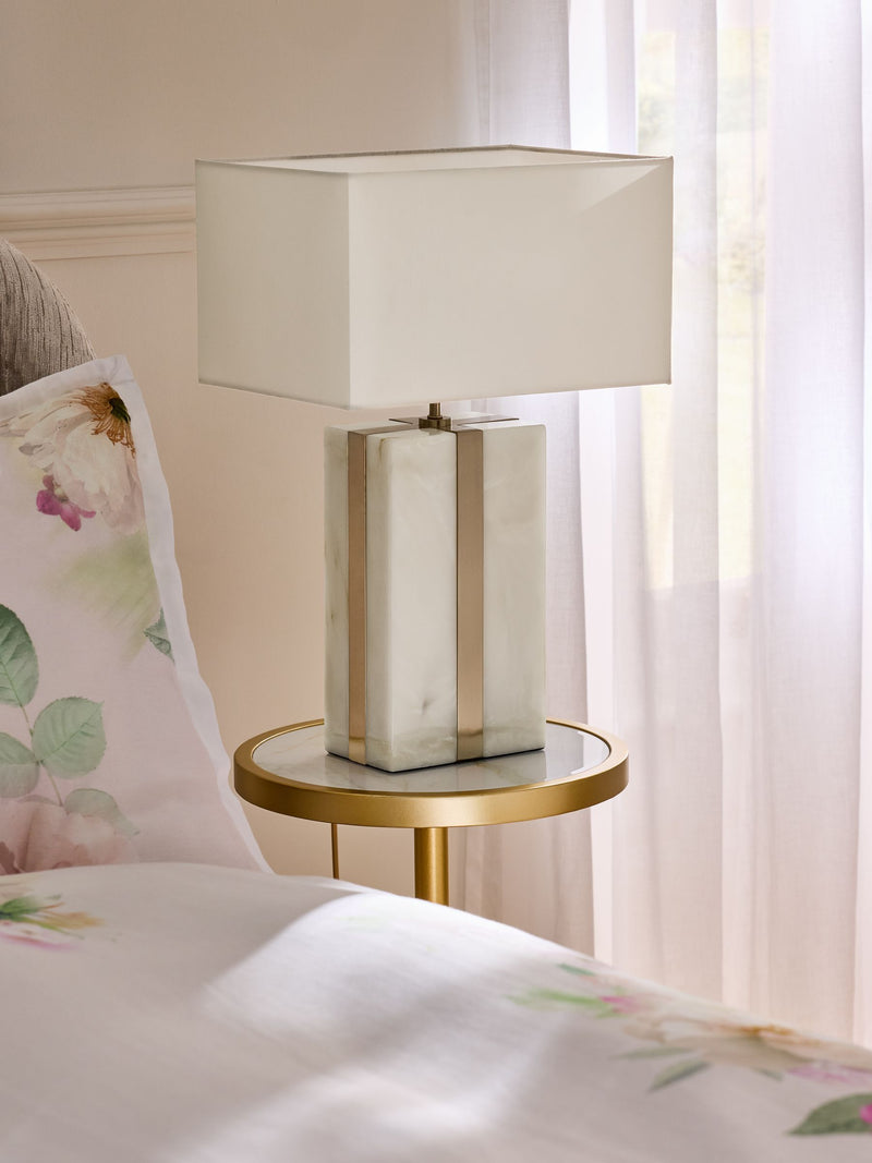 Lipsy white marble effect table lamp 48cm - British product