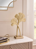 Lipsy brass ginkgo leaf table lamp 41cm, imported from the UK