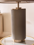 Lipsy grey faux leather table lamp 53cm, imported from the UK