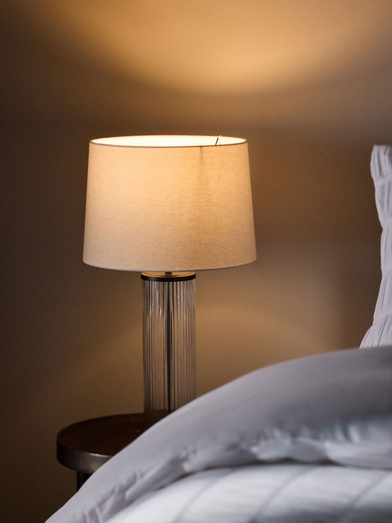 The Set ribbed glass table lamps pair - British product