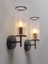 Next THE SET 2 Pack Black Ribbed Glass Wall Lights- Buy online at McGrocer