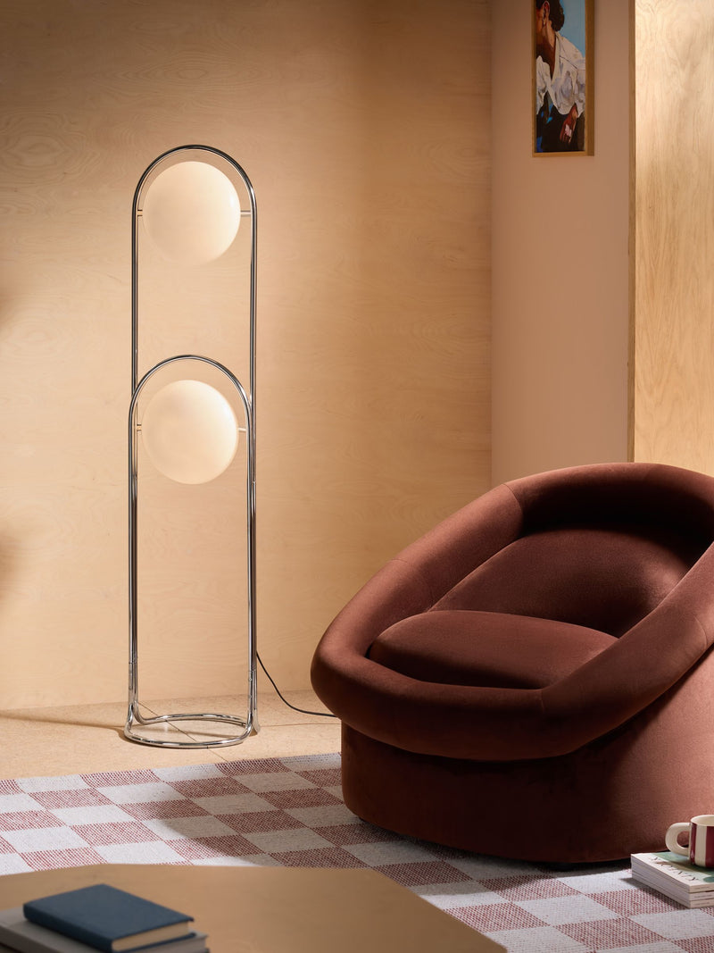 MADE.COM Chrome Piper floor lamp 140cm - British product