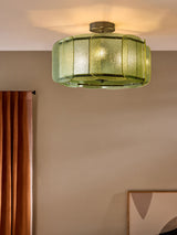Next MADE.COM Sacha Silver/Green Flush Pendant Light 27cm Height 45cm Diameter- Buy online at McGrocer