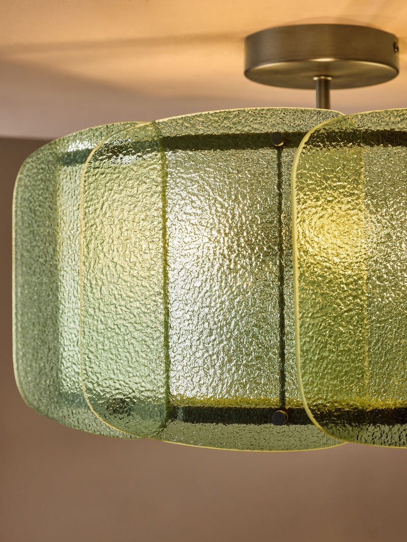 MADE.COM Sacha flush pendant light green glass 45cm, UK version