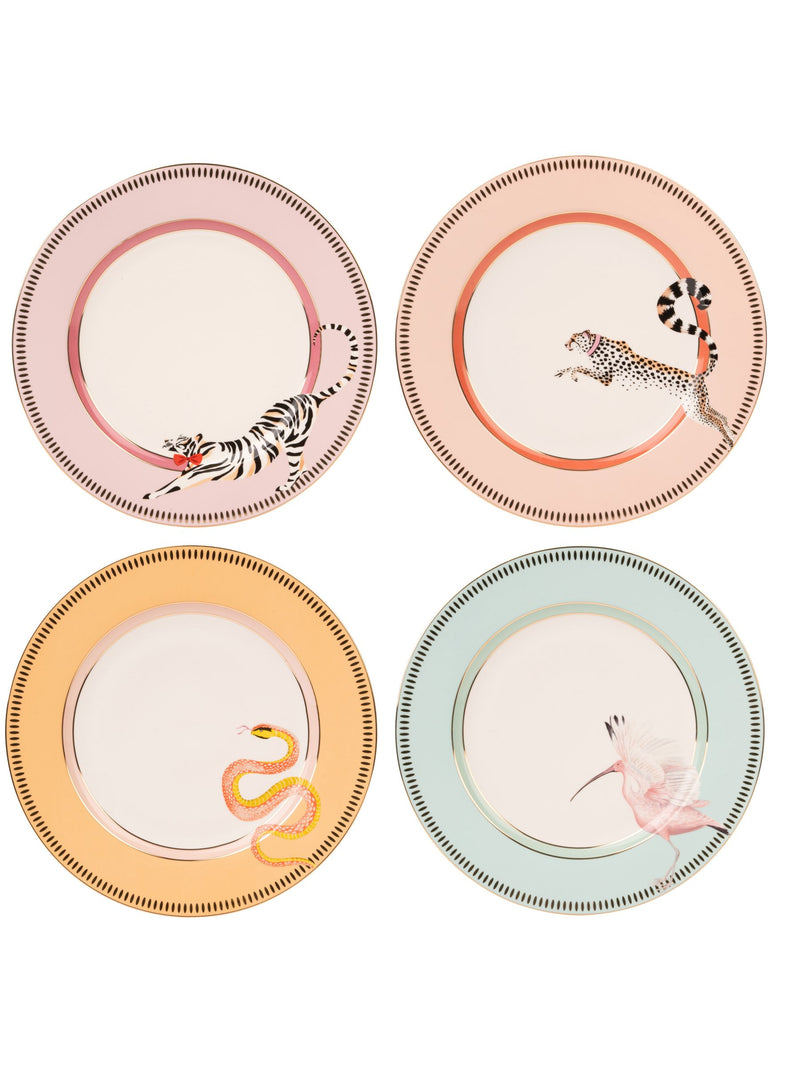 Yvonne Ellen white animal dinner plates set of 4 (British brand)