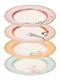 Yvonne Ellen white animal dinner plates set of 4 (British brand)
