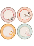 Yvonne Ellen white animal dinner plates set of 4 (British brand)