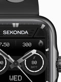 Sekonda black 39mm GPS smartwatch with silicone strap (British brand)