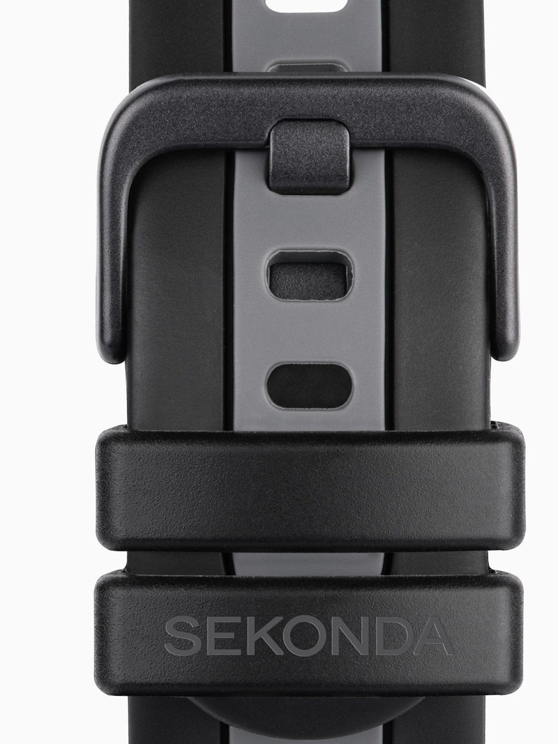 Sekonda black 39mm GPS smartwatch with silicone strap (British brand)