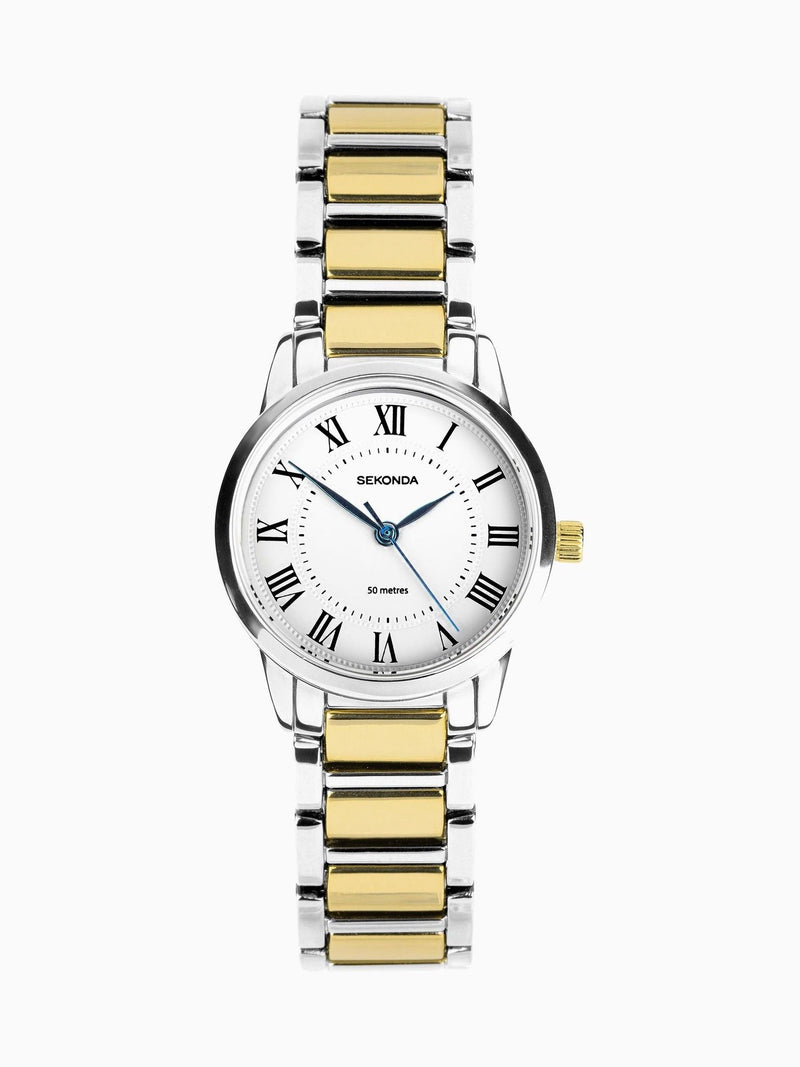 Sekonda Silver Gold Classic Beaumont Watch 28mm (British brand)
