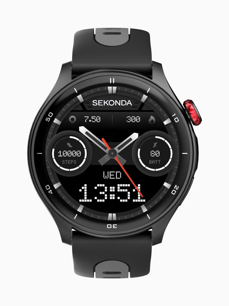 Sekonda Active Pro Black 47mm GPS Smart Watch (British brand)