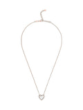 Rose Gold Plated Heart Necklace with Mother of Pearl and Cubic Zirconia 44cm