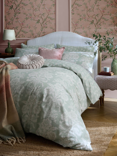 Next Laura Ashley Tatton Green Duck Egg 200 Thread Count Duvet Cover and Pillowcase Set- Buy online at McGrocer