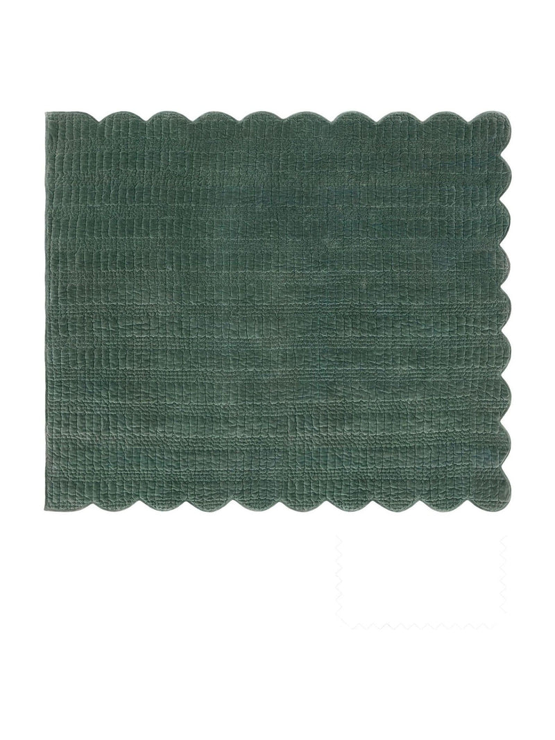 Laura Ashley Pine Green velvet bedspread 180x235cm - British product