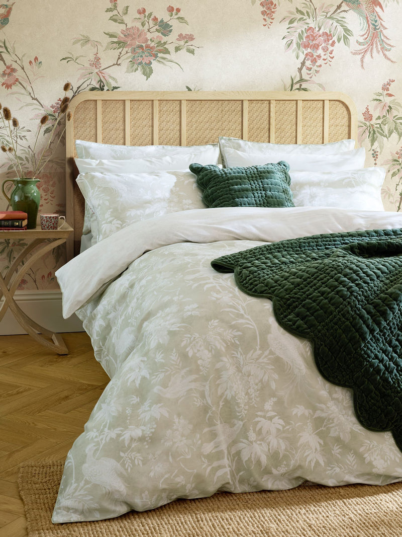 Laura Ashley Green Sage Attleton duvet cover set, UK version