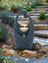Next Charles Bentley Dark Blue 2-Tier Cascading Garden Water Feature with Bowls- Buy online at McGrocer