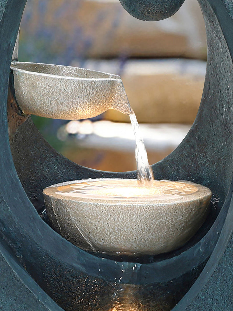 Charles Bentley dark blue 2-tier cascading water feature, imported from the UK