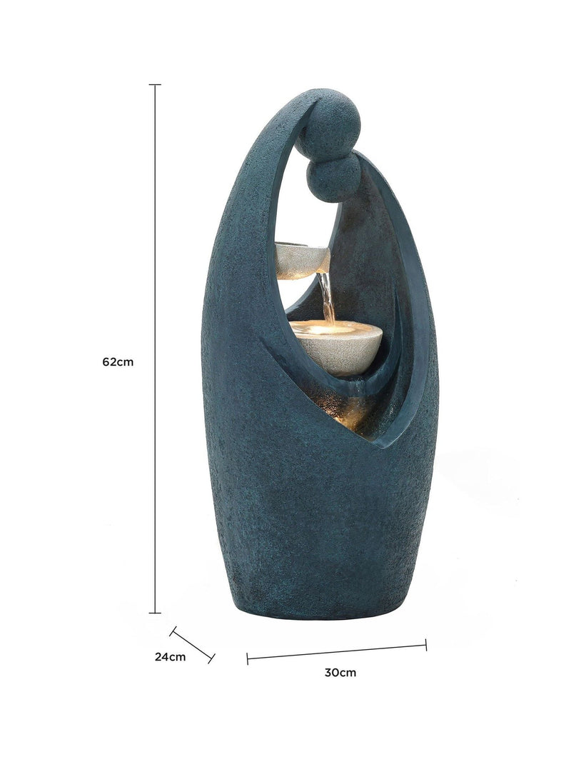 Charles Bentley dark blue 2-tier cascading water feature, imported from the UK