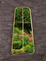 Next Charles Bentley Gold Copenhagen Shaped Outdoor Garden Mirror 100cm x 50cm- Buy online at McGrocer