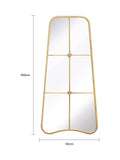 Charles Bentley Gold Copenhagen Shaped Garden Mirror 100cm x 50cm - British product