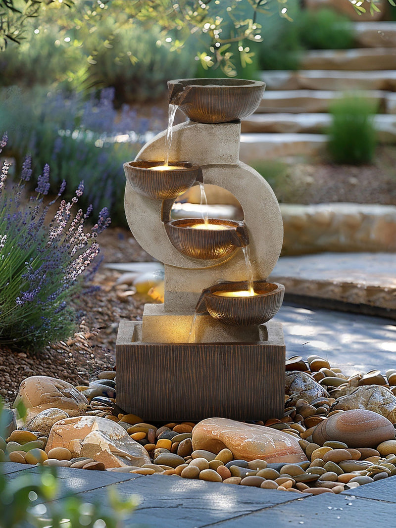 Charles Bentley stone cascading water feature 4 tier garden, imported from the UK