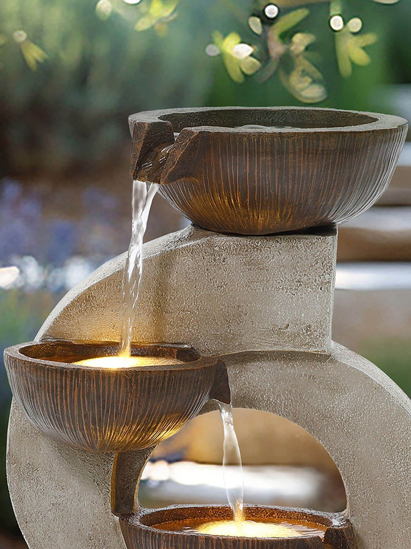 Charles Bentley stone cascading water feature 4 tier garden, imported from the UK