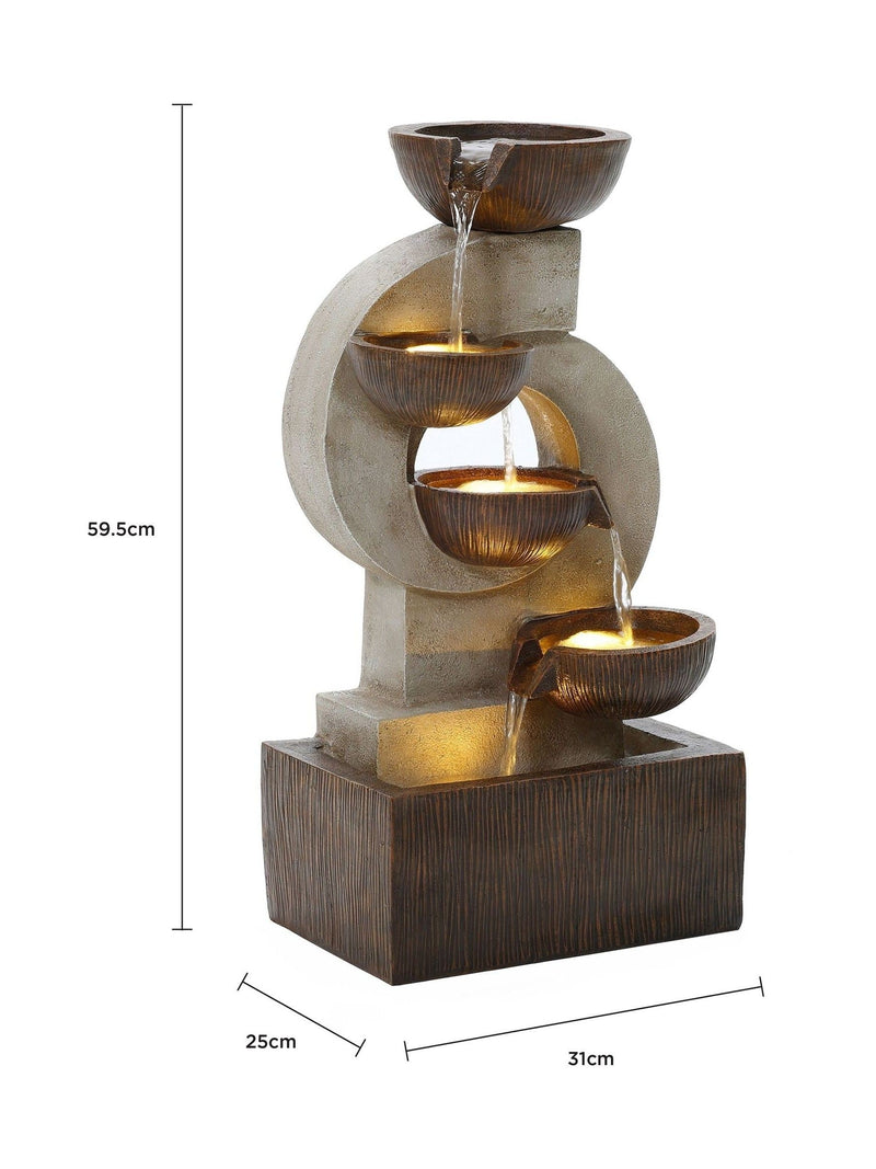 Charles Bentley stone cascading water feature 4 tier garden, imported from the UK