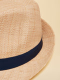 Joules Halstow natural trilby hat straw, imported from the UK