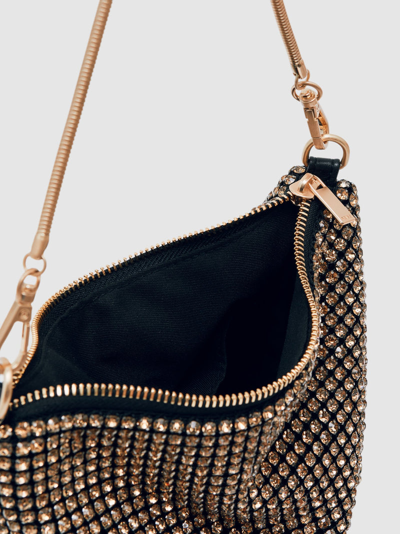 Reiss gold Leah crystal bracelet pouch bag, UK version
